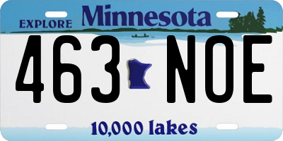 MN license plate 463NOE