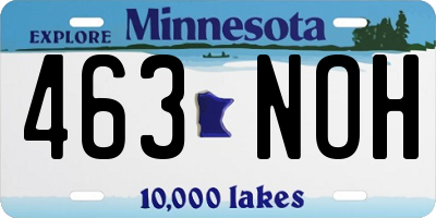 MN license plate 463NOH