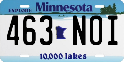 MN license plate 463NOI