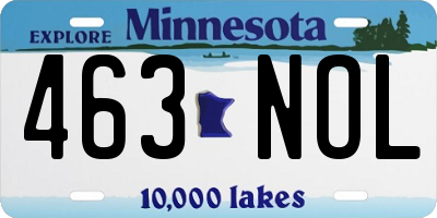 MN license plate 463NOL
