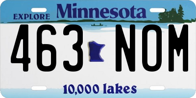 MN license plate 463NOM