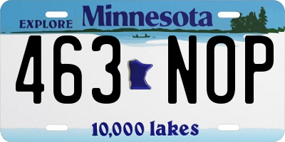 MN license plate 463NOP
