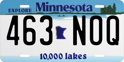 MN license plate 463NOQ