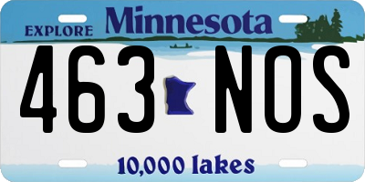 MN license plate 463NOS