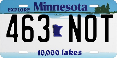 MN license plate 463NOT