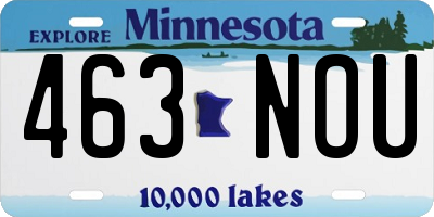 MN license plate 463NOU