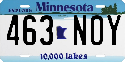 MN license plate 463NOY