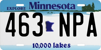 MN license plate 463NPA