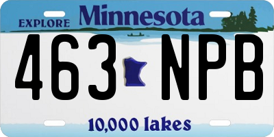 MN license plate 463NPB