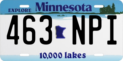 MN license plate 463NPI