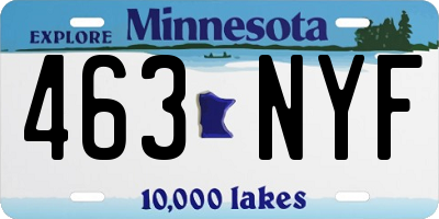 MN license plate 463NYF