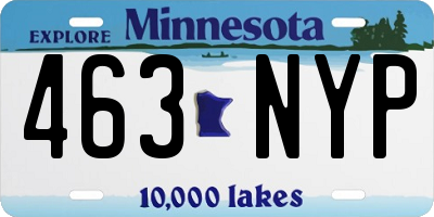 MN license plate 463NYP