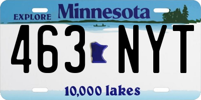 MN license plate 463NYT