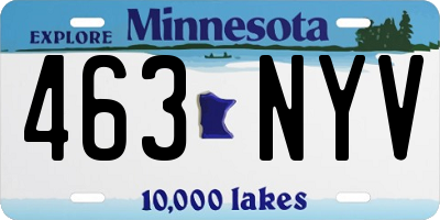 MN license plate 463NYV