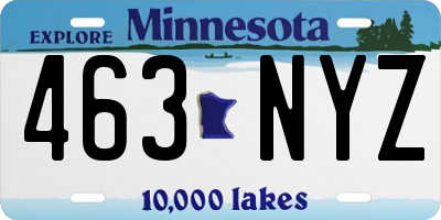 MN license plate 463NYZ