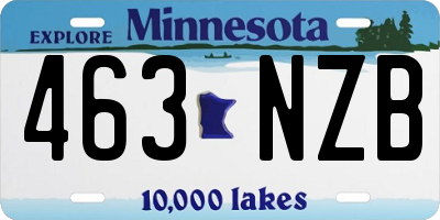MN license plate 463NZB