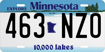 MN license plate 463NZO