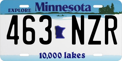 MN license plate 463NZR
