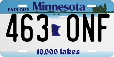 MN license plate 463ONF