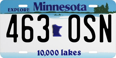 MN license plate 463OSN