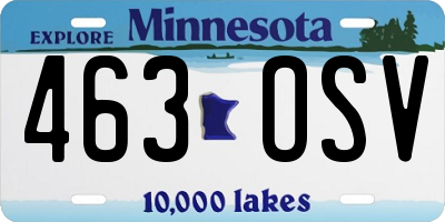 MN license plate 463OSV