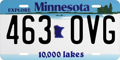 MN license plate 463OVG