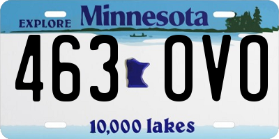 MN license plate 463OVO