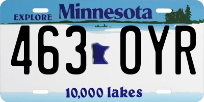 MN license plate 463OYR