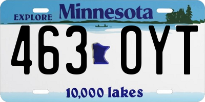 MN license plate 463OYT