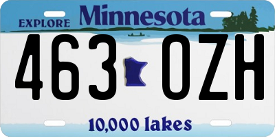 MN license plate 463OZH