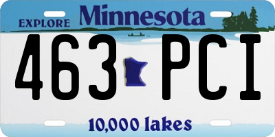 MN license plate 463PCI