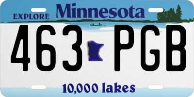 MN license plate 463PGB