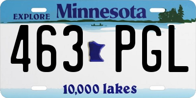 MN license plate 463PGL