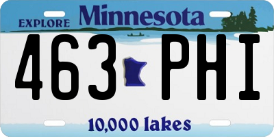 MN license plate 463PHI