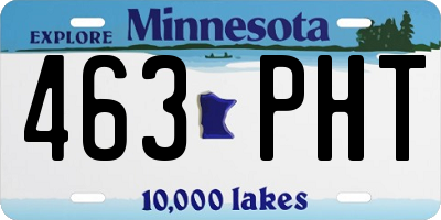 MN license plate 463PHT