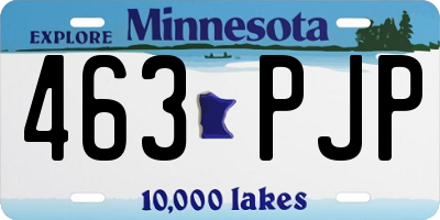 MN license plate 463PJP