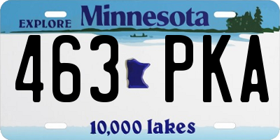 MN license plate 463PKA