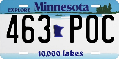 MN license plate 463POC