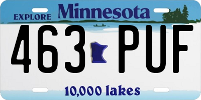 MN license plate 463PUF