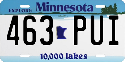 MN license plate 463PUI
