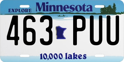 MN license plate 463PUU