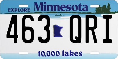 MN license plate 463QRI
