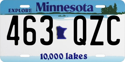 MN license plate 463QZC