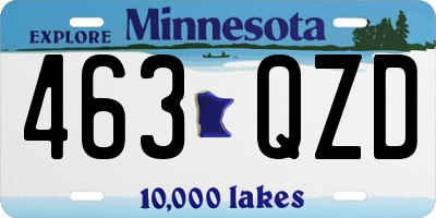 MN license plate 463QZD