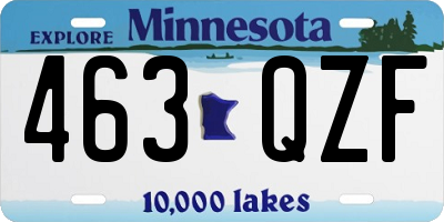 MN license plate 463QZF