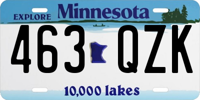 MN license plate 463QZK