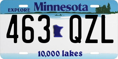 MN license plate 463QZL