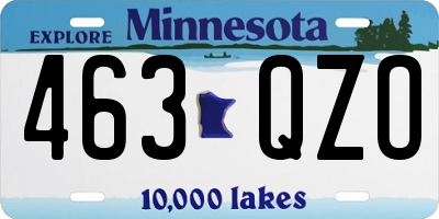 MN license plate 463QZO