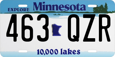 MN license plate 463QZR