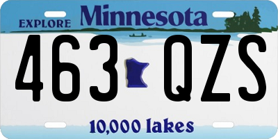 MN license plate 463QZS